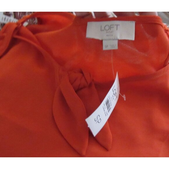 Ann Taylor Loft Womens Coral Sleeveless Bow-Tie Tank Top SP NWT - Picture 5 of 5